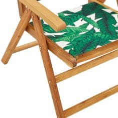 Petromila vidaXL Sklápacie záhradné stoličky 4 ks zelená látka a masívne drevo