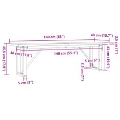 Petromila vidaXL Jedálenský stolík v tvare O 160x40x45,5 cm borovica a liatina