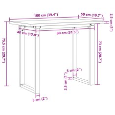 Petromila vidaXL Jedálenský stolík v tvare O 100x50x75,5 cm borovica a liatina