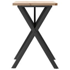 Vidaxl Jedálenský stolík v tvare X 80x50x75,5 cm borovica a liatina