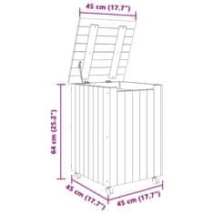 Vidaxl Kôš na bielizeň s kolieskami RANA biely 45x45x64 cm borovica