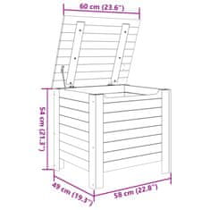 Vidaxl Úložný box s vekom RANA biely 60x49x54 cm borovicový masív