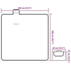 Vidaxl Pikniková deka skladacia červená a modrá pruhy 200x200 cm zamat