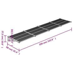 Vidaxl Vchodová strieška čierna a priehľadná 396x90 cm polykarbonát