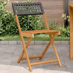 Petromila vidaXL Bistro stoličky 2 ks čierne masívne akáciové drevo polyratan
