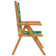 Petromila vidaXL Sklápacie záhradné stoličky 8 ks zelená látka a masívne drevo
