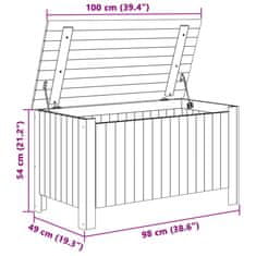 Vidaxl Úložný box s vekom RANA biely 100x49x54 cm borovicový masív