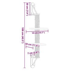 Vidaxl Nástenné škrabadlo pre mačky krémové 108 cm