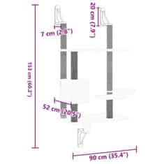 Vidaxl Nástenné škrabadlo pre mačky tmavosivé 153 cm