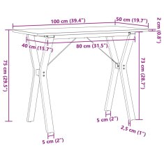 Petromila vidaXL Jedálenský stolík v tvare Y 100x50x75 cm borovica a liatina