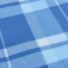 Vidaxl Pikniková deka skladacia modrá kockovaná 200x200 cm zamat