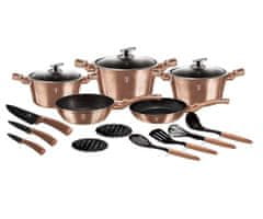 Berlingerhaus GRANITE POT SET BH-6161 ROSE GOLD 17 EA.