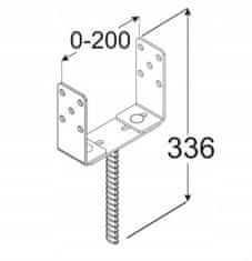 DOMAX Základňa stĺpa priskrutkovaná do betónu 0-200x336 mm