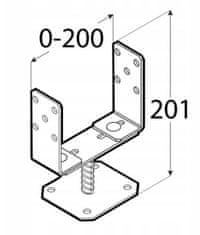 DOMAX Základňa stĺpa priskrutkovaná do betónu 0-200x200 mm