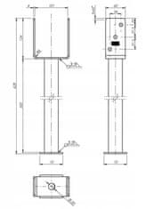 DOMAX Základňa stĺpa pozinkovaná kotva 101x624x124mm