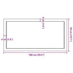 Vidaxl Kúpeľňová doska bledohnedá 100x50x(2-4) cm ošetrený masív