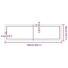 Vidaxl Kúpeľňová doska bledohnedá 140x40x(2-4) cm ošetrený masív