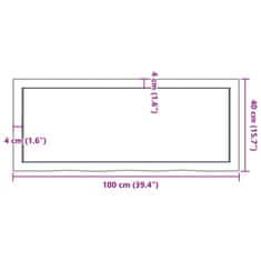 Vidaxl Kúpeľňová doska tmavohnedá 100x40x(2-6) cm ošetrený masív