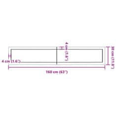 Vidaxl Kúpeľňová doska 160x30x(2-6) cm neošetrený masív