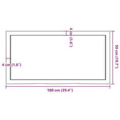 Vidaxl Stolová doska tmavohnedá 100x50x(2-4) cm ošetrený dubový masív