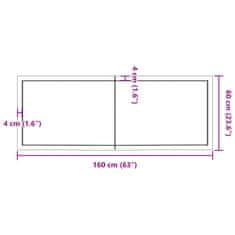 Vidaxl Kúpeľňová doska tmavohnedá 160x60x(2-6) cm ošetrený masív