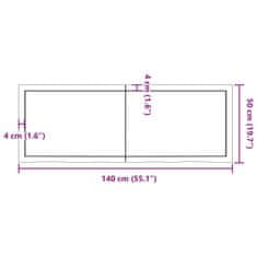 Vidaxl Kúpeľňová doska bledohnedá 140x50x(2-6) cm ošetrený masív