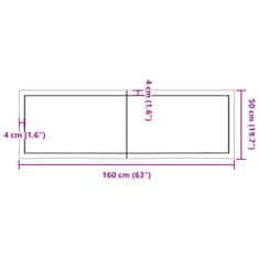 Vidaxl Kúpeľňová doska bledohnedá 160x50x(2-4) cm ošetrený masív