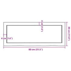 Vidaxl Kúpeľňová doska bledohnedá 80x30x(2-4) cm ošetrený masív