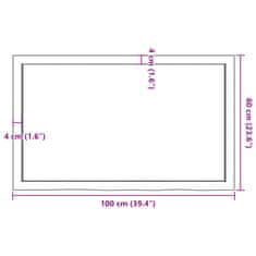 Vidaxl Stolová doska tmavohnedá 100x60x(2-4) cm ošetrený dubový masív