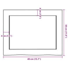 Vidaxl Kúpeľňová doska 40x30x(2-4) cm neošetrený masív