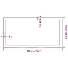 Vidaxl Kúpeľňová doska tmavohnedá 100x50x(2-6) cm ošetrený masív