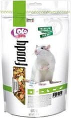 LOLO Foody kompletní krmivo pro potkany 600 g Doypack