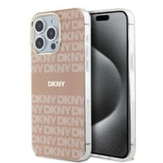 DKNY  PC/TPU opakovaný vzor Tonal Stripe Magsafe zadný kryt pre iPhone 15 Pro Max Pink