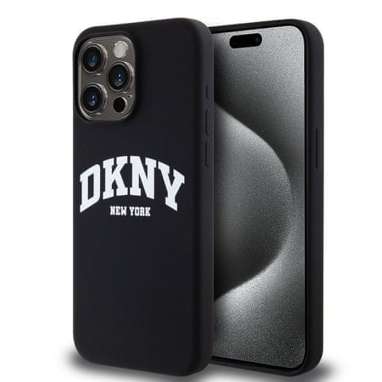 DKNY  Liquid Silicone Arch Logo MagSafe Back Cover pre iPhone 15 Pro Max Black