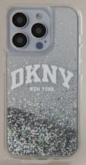 DKNY  Liquid Glitter Arch Logo Zadný kryt pre iPhone 15 Pro Transparent
