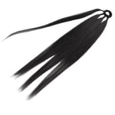 FRILLA® Príčesok do vlasov na predĺženie vlasov vo forme vrkočov (dĺžka 65 cm) – čierna | BRAIDELLA