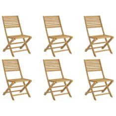 Petromila vidaXL Skladacie záhradné stoličky 6 ks 48,5x61,5x87 cm akáciový masív