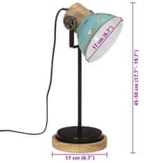 Vidaxl Stolová lampa 25 W šmuhovaná modrá 17x17x50 cm E27