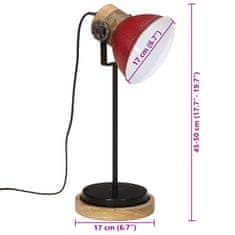 Petromila vidaXL Stolová lampa 25 W šmuhovaná červená 17x17x50 cm E27