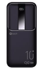 C-Tech powerbanka, Li-Pol, 22,5W, 10000mAh, čierna