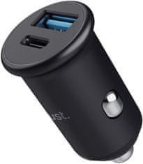 TRUST adaptér do auta Maxo, USB-C, USB-A, 38W, čierna