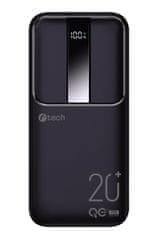 C-Tech powerbanka, Li-Pol, 22,5W, 20000mAh, čierna