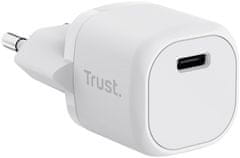 TRUST síťový adaptér Maxo, USB-C, 20W, biela