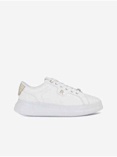 Tommy Hilfiger Biele dámske kožené tenisky Tommy Hilfiger Pointy Court Sneaker Hardware