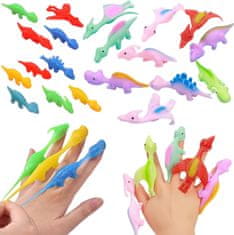 Mormark Detské elastické viacfarebné hračky na prsty s dinosaurami (5 ks) | TOYOSAUR