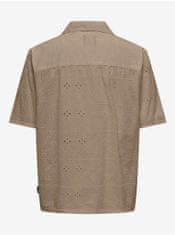 ONLY&SONS Hnedá pánska vzorovaná košeľa ONLY & SONS Ron M