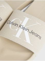 Calvin Klein Béžové pánske šľapky Calvin Klein Slide Monogram 41