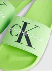 Calvin Klein Neónovo zelené pánske šľapky Calvin Klein Slide Monogram 41
