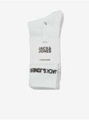 Jack&Jones Sada troch párov bielych pánskych ponožiek Jack & Jones UNI