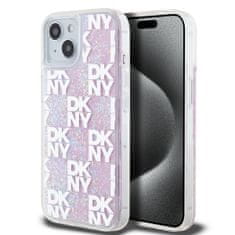 DKNY Zadný kryt Liquid Glitter Checkered Pattern pre iPhone 15 Pink
